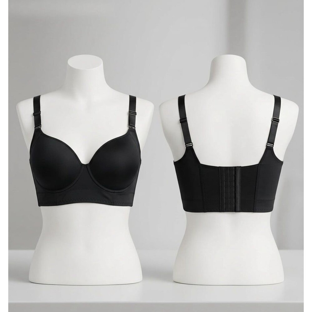 Longline Smooth T-Shirt Bra in Black